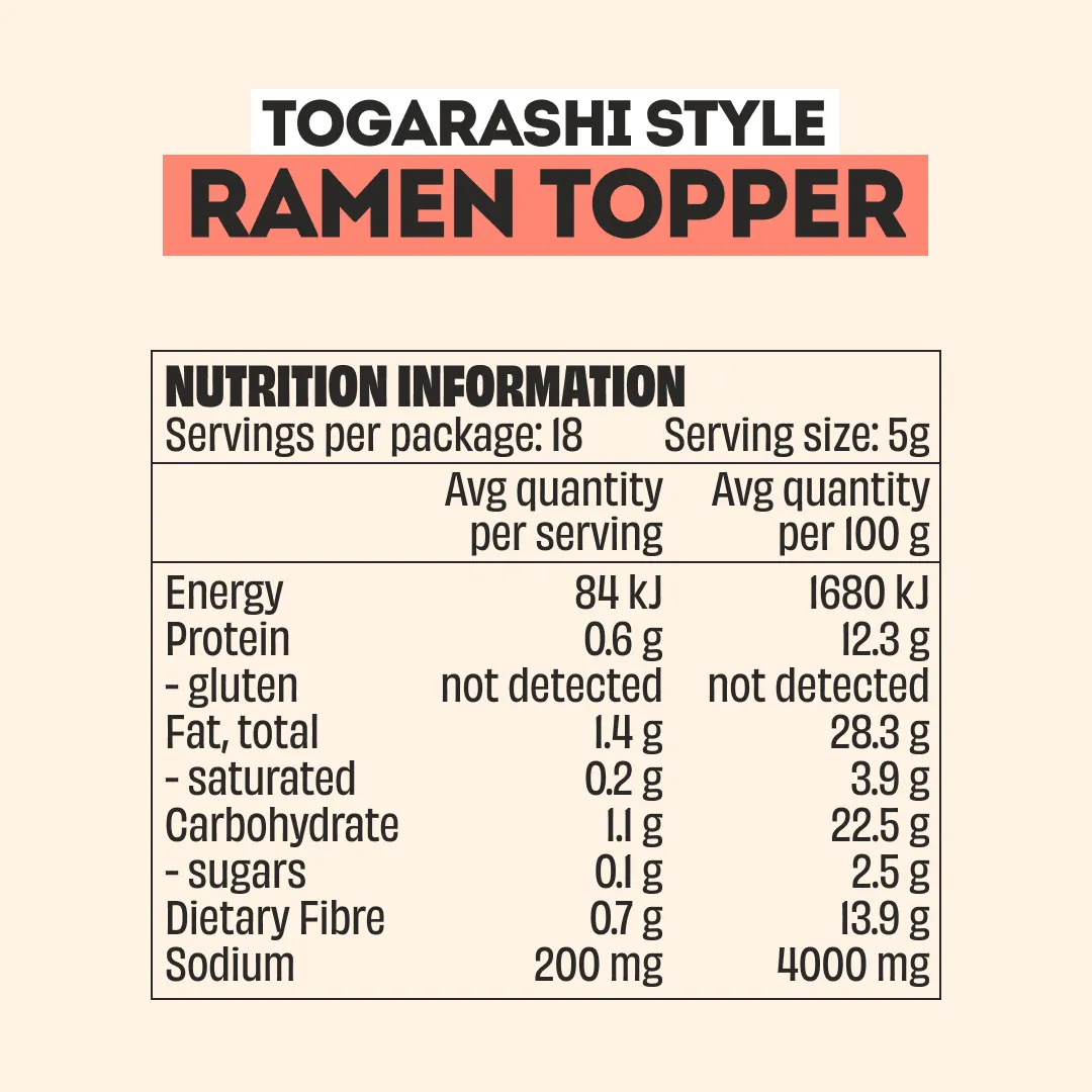 TOGARASHI RAMEN TOPPER SEASONING - LARGE BOTTLE - Image 6